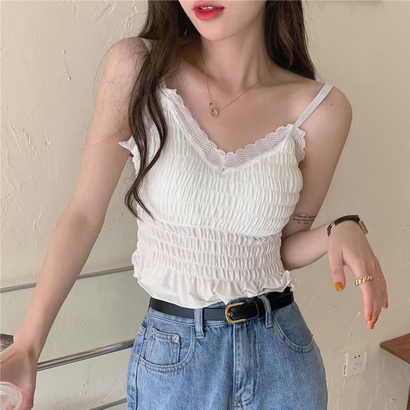 LILAC Korean Wrinkle Tank Top / Crop Top Bra Korea