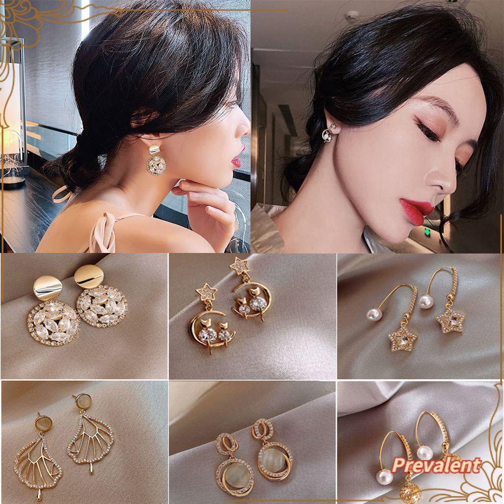 Preva Anting Juntai Geometris Bahan Alloy Lovely Untuk Wanita Stud Earring