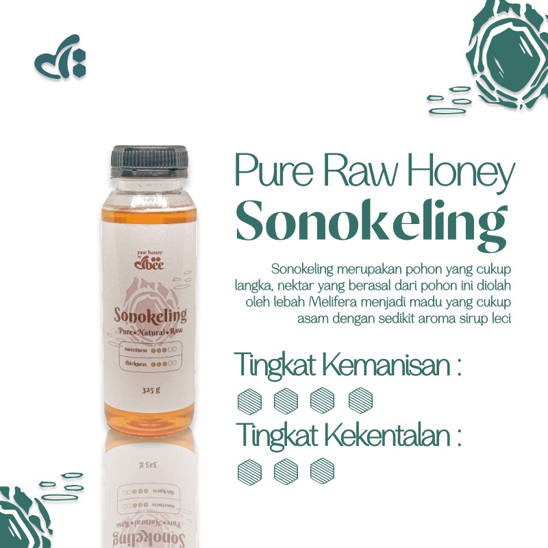 

Raw Honey by dBee - Nektar SONOKELING 325gr (250 ml) - Madu Mentah Murni Asli - 100% Raw Murni