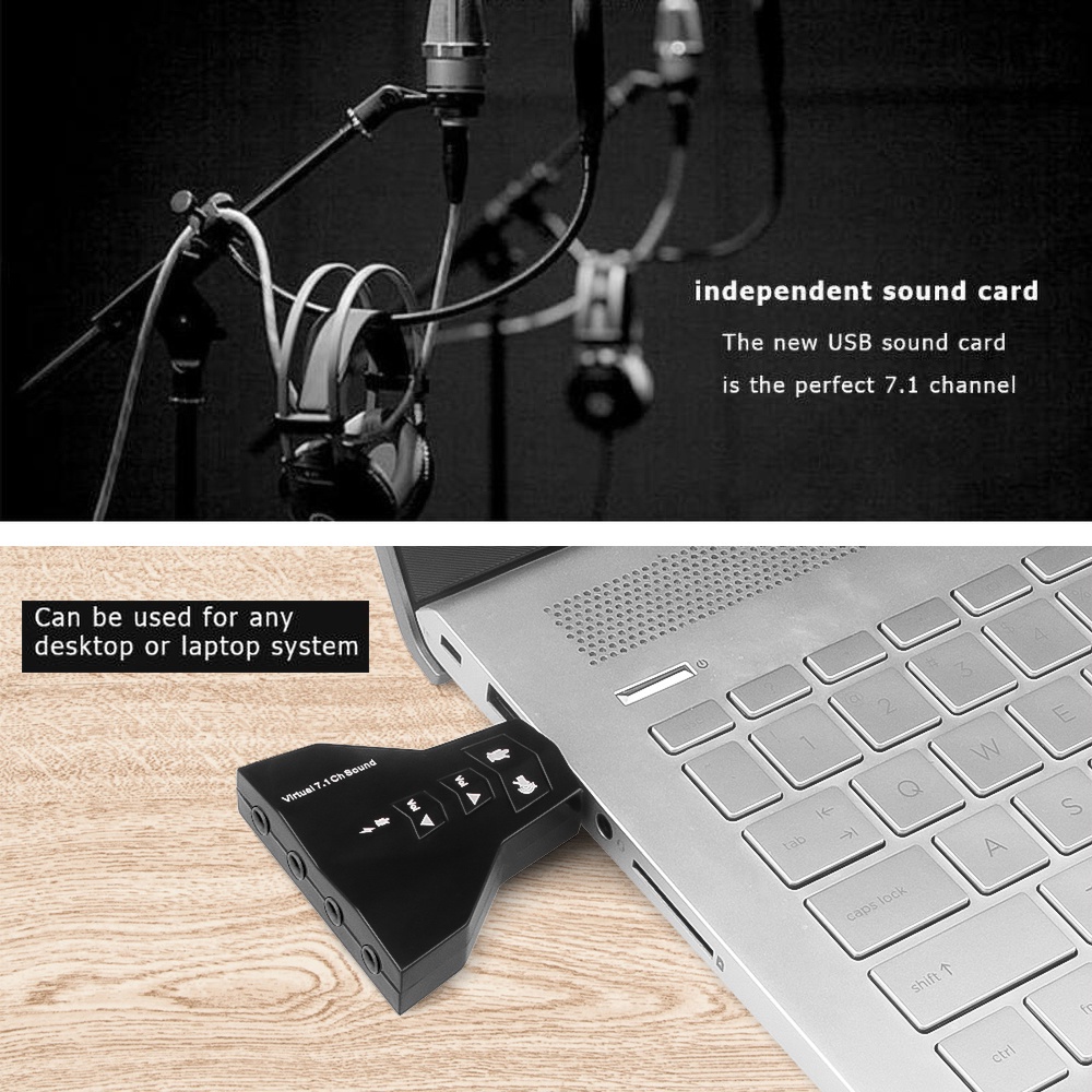 Actual【COD】usb sound card 7.1 double - virtual soundcard 7.1 channel