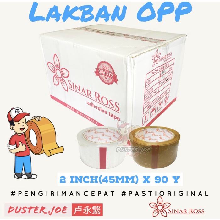 

Lakban Bening/coklat 2inch(45MM) x 90Y KHUSUS PER 1 DUS