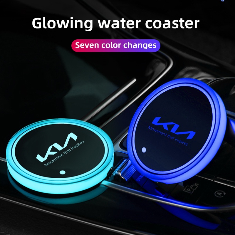 Lampu Suasana Water Coaster Mobil LED Untuk Pagi Seltos K3 Carens Forte Cerato Soluto Sportage Spectra Picanto RIO Carnival sorento Atmosphere lights Non-slip mat