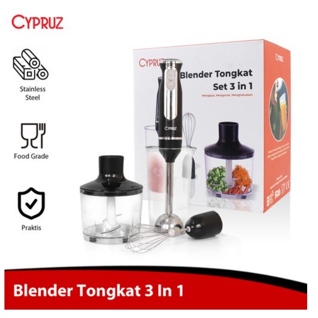 Cypruz Hand Blender Tongkat Tangan Set 3 in 1 CYP BR 0355