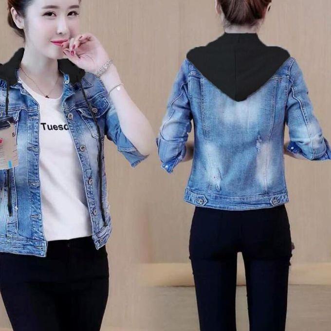 EXCLUSIVESEVEN.CLOTH JAKET JEANS HOODIE KOMBINASI BAHAN BABY TERRY|RA6