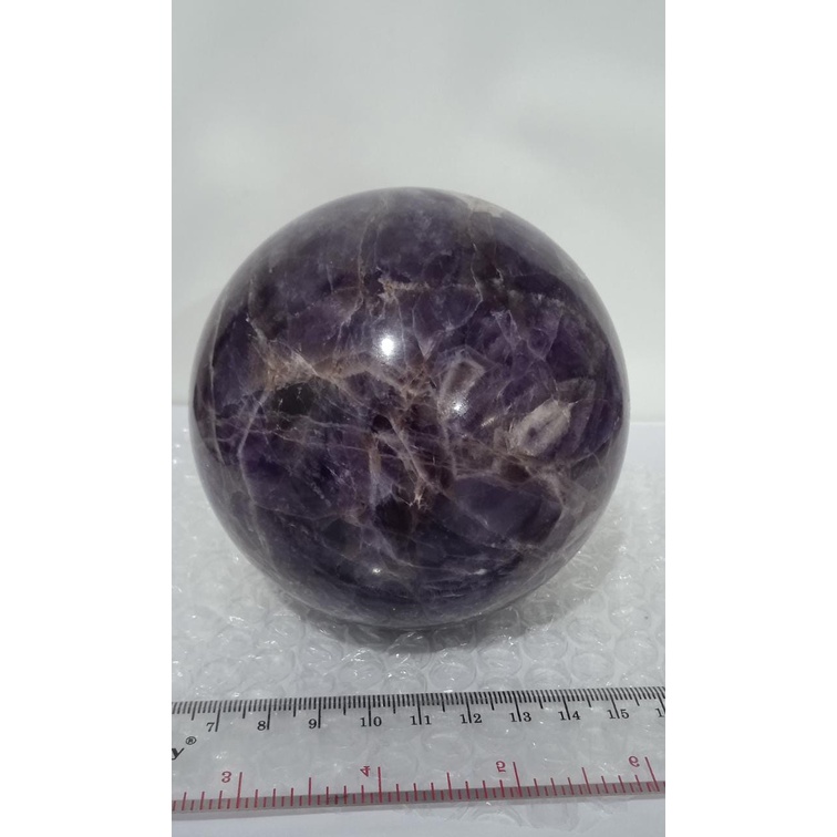 Batu Kristal Sphere Dream Amethyst Chevron Natural 9,6 cm
