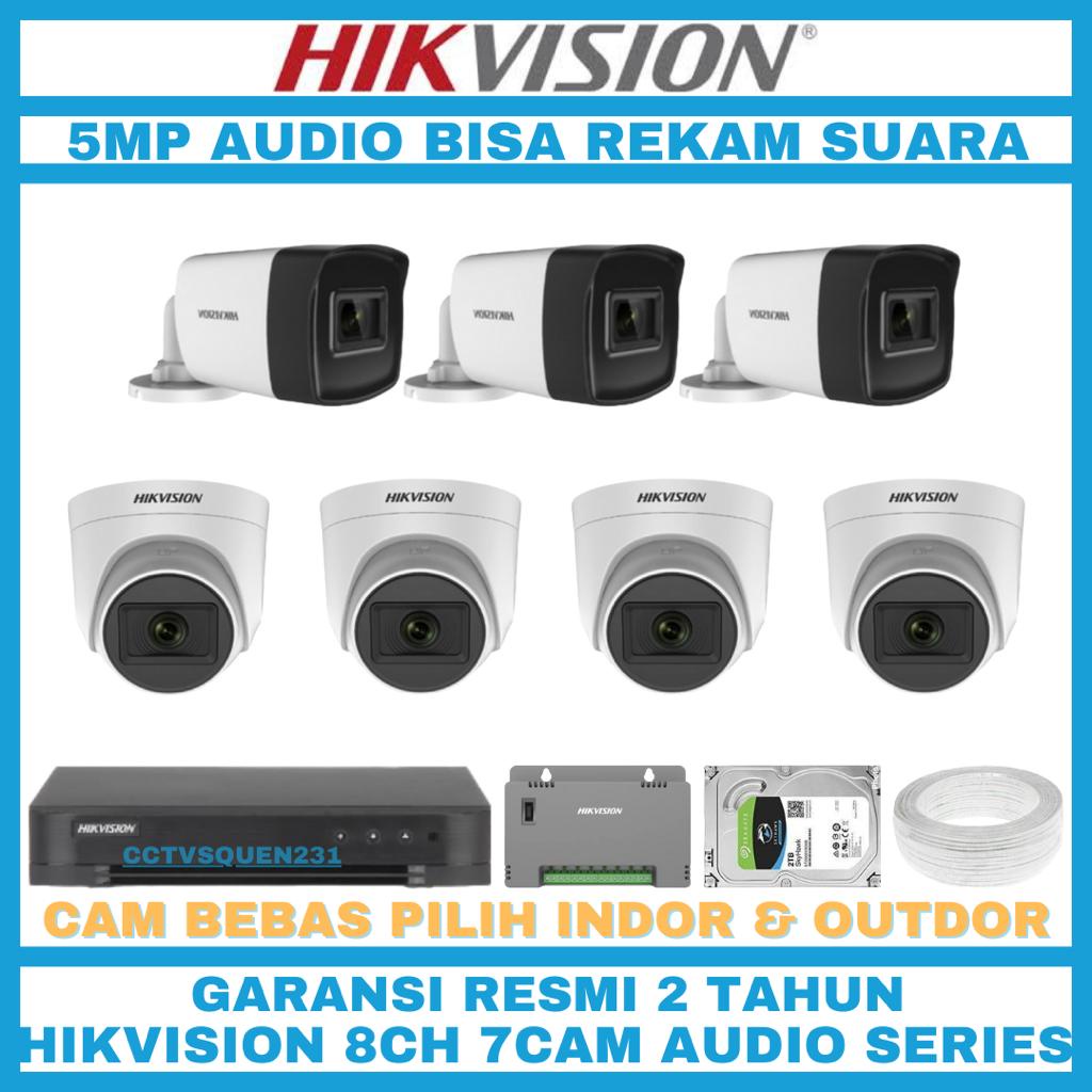 PAKET CCTV HIKVISION 5MP 8 CHANNEL 7 CAMERA TURBO HD KAMERA CCTV KOMPLIT