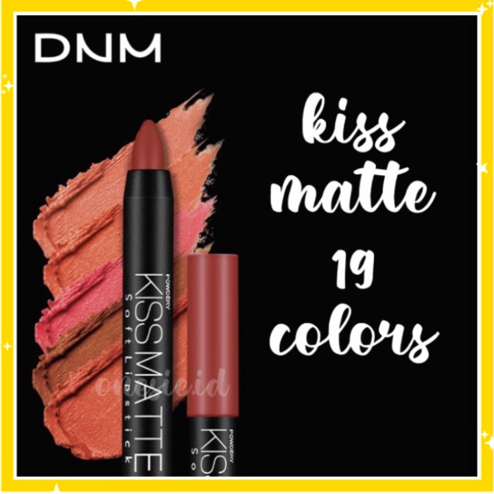 DNM Pensil Lipstik Matte Clay Lipstick Pencil Tahan Lama Long Lasting Rotate 19 Colour LA081