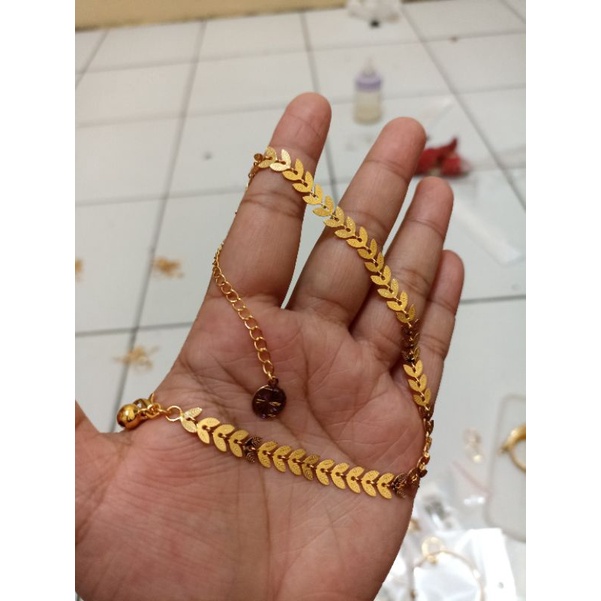 GELANG KAKI MODEL DAUN TERBARU UNTUK DEWASA