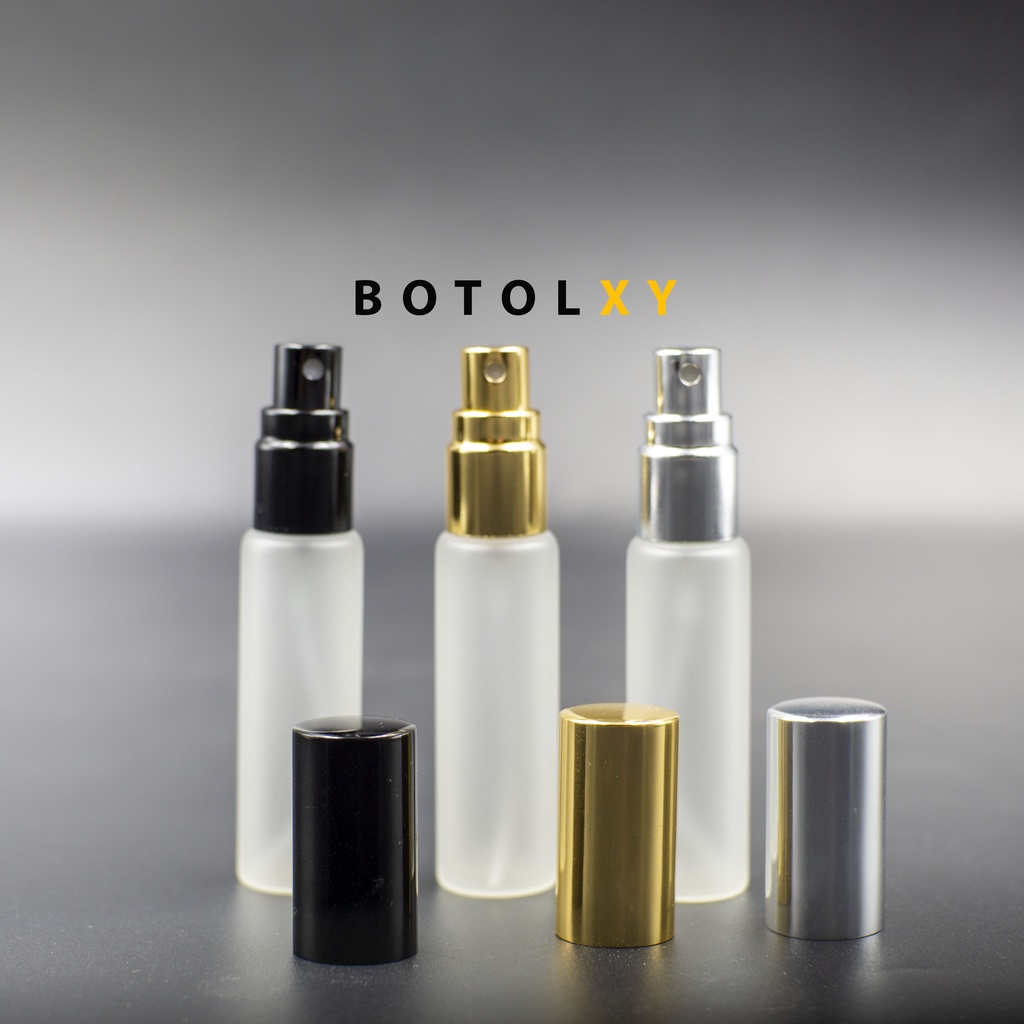 Botol Spray Kaca 10ml Frosted - Tutup Metal / Aluminium Travel Parfum