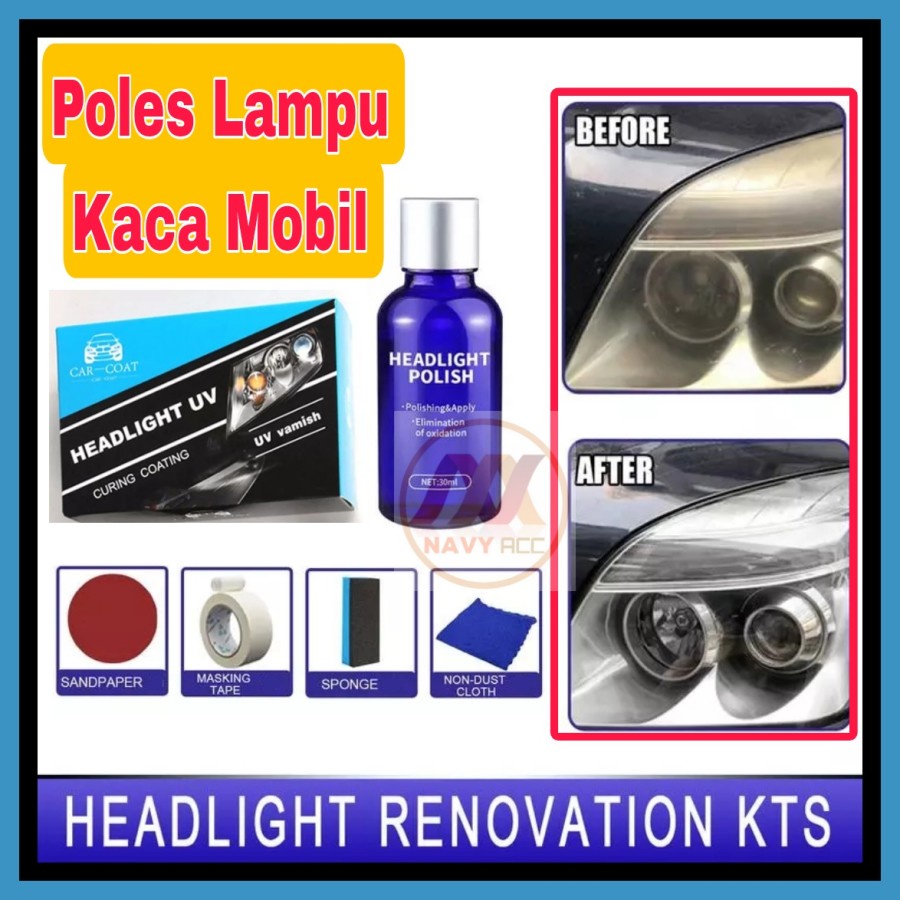 NA - Pembersih Lampu Kaca Mobil Repair Headlight Kit Headlight UV