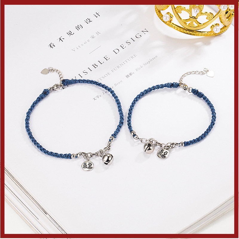 Klein Gelang Couple Lonceng Kartu Berkah Biru U1481