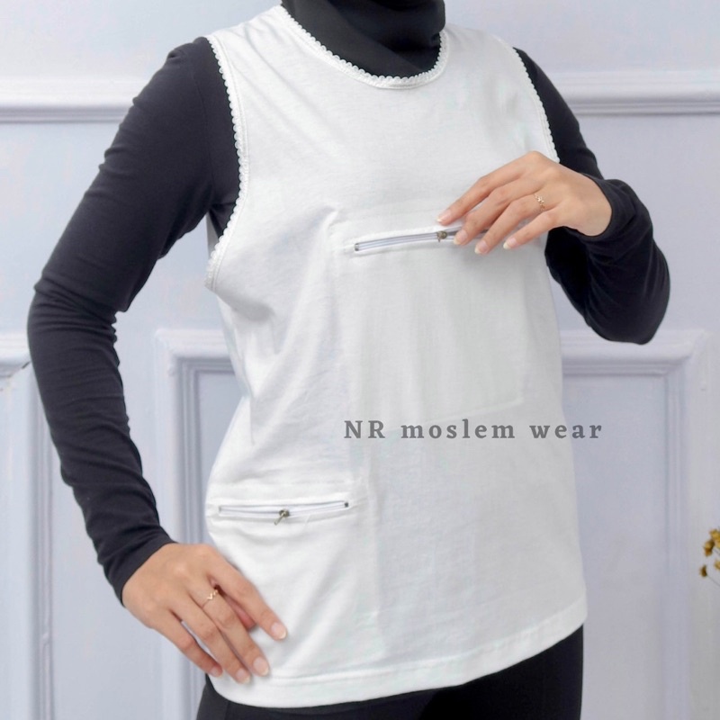 KAOS SINGLET WANITA KAOS DALAMAN PEREMPUAN BERKANTONG  KAOS REAL PAKAIAN HAJI UMROH UMRAH kode SUPER-02