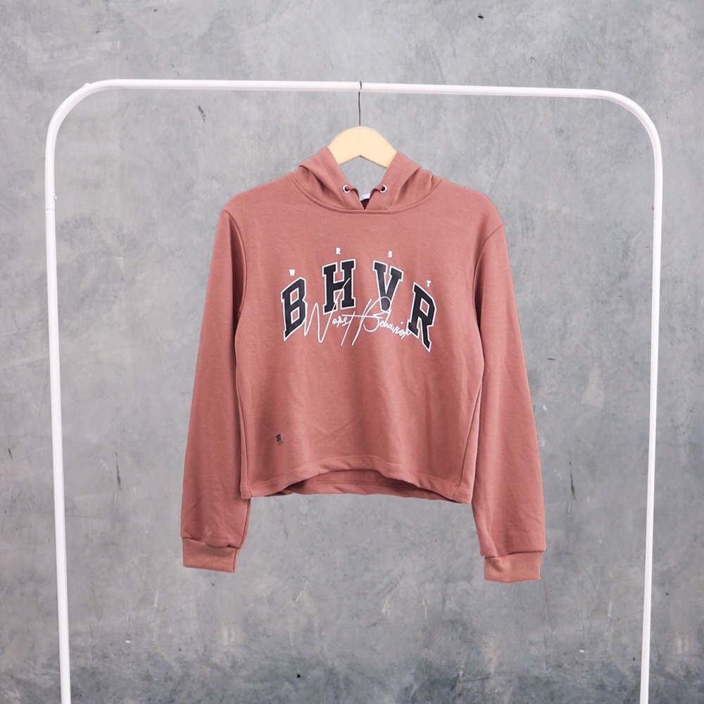 SWEATER CROP HOODIE BAHAN FRENCHTERRY BHVR TERLARIS