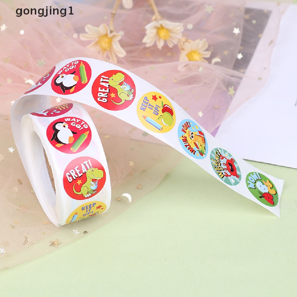 Ggg 500 Pcs Reward Stiker Dorongan Sticker Roll Stiker Anak Hewan Lucu ID