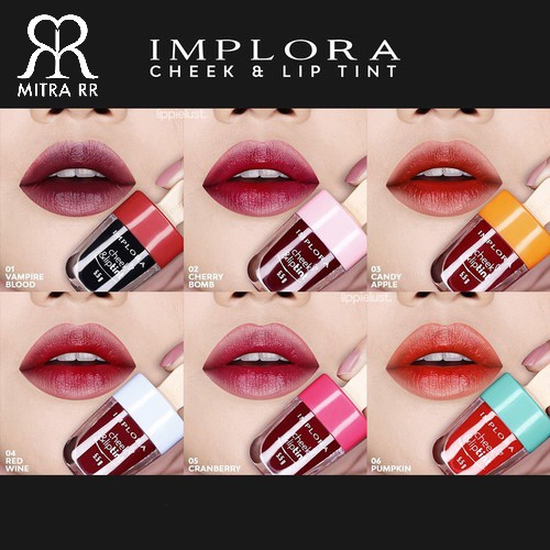 Implora Cheek and Lip Tint | Liptint Glossy Ombre Multifungsi Blush On