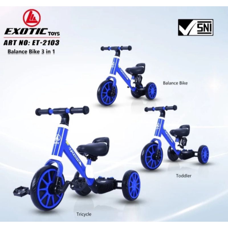 Sepeda Roda Tiga Anak Balance Bike Exotic Et-2103