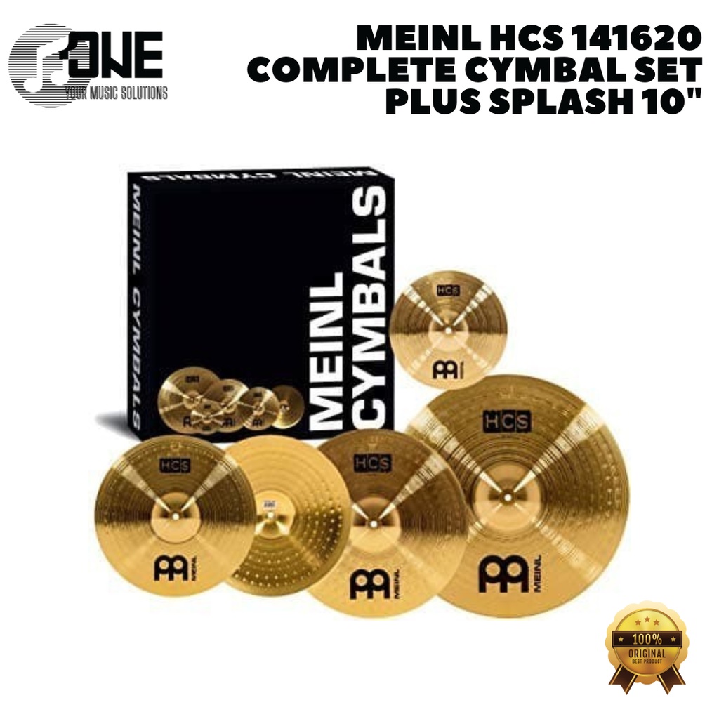 Meinl HCS 141620 Complete Drum Cymbal Set / HiHat Hi Hat 14" / Crash 16" / Ride 20" / Free Splash 10