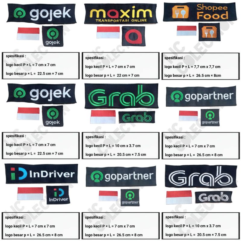 EMBLEM BORDIR KOMPUTER LOGO MAXIM GJK SHP GRB INDRIVER GO-PATNER SET /KHANZA STORE DISTRO