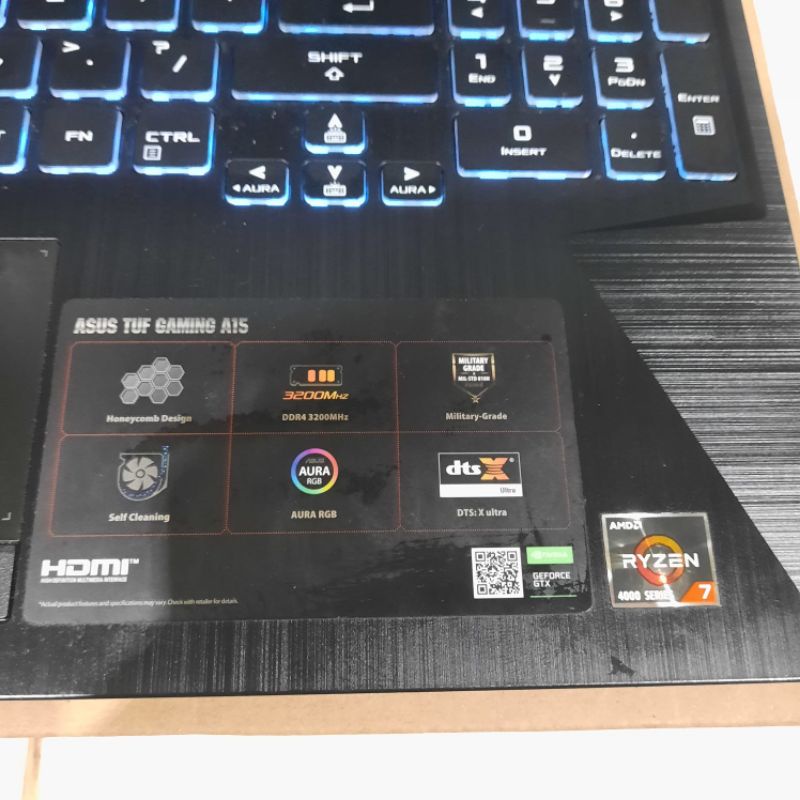 LAPTOP ASUS TUF GAMING 15 FA506|| RYZEN 7-4800H RAM 8GB/SSD 512GB GTX1650Ti 4GB+Amd Radeon