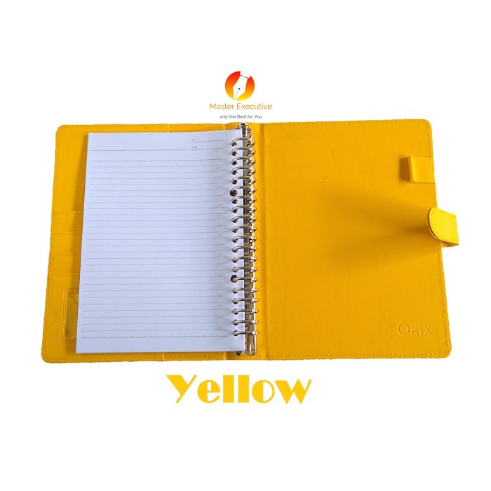 

ONIX YELLOW / KUNING BINDER KULIT KANCING EXCLUSIVE 20 RING A5 CAMPUS