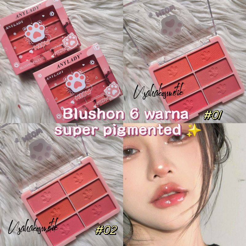 ECER!! BLUSHER/BLUSH ON 6 WARNA COLOR BLUSHER GLOW NO. 964