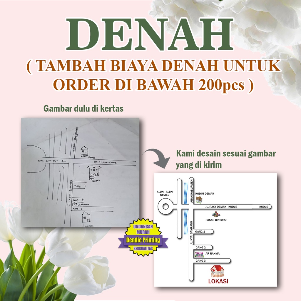 Ongkos Tambah Denah Lokasi Undangan