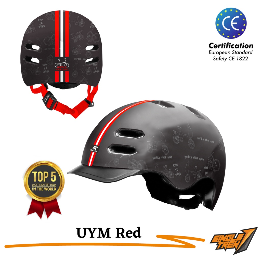 Helm Sepeda Singletrek1 CitiBike Teringan no.1 di DUNIA HBR UYM RED