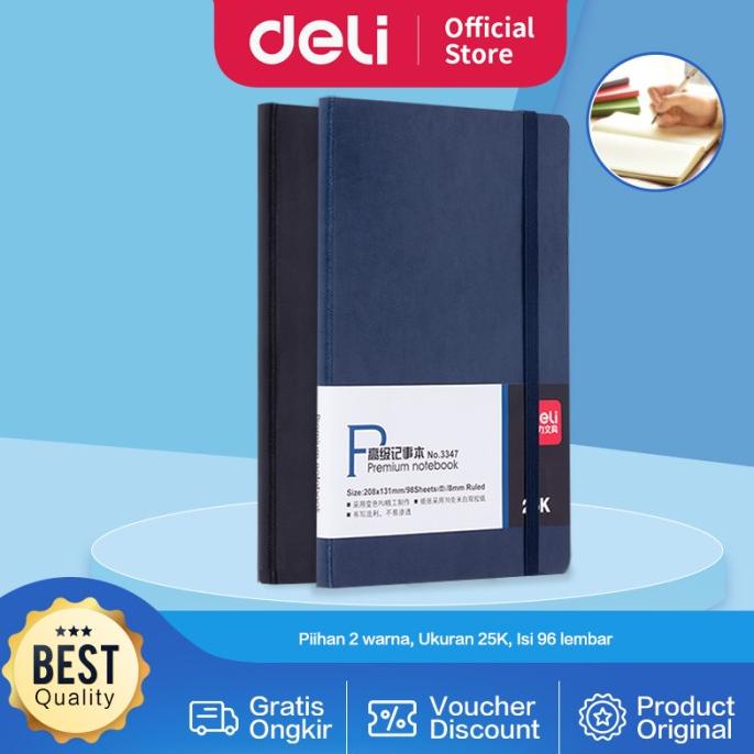 

Deli Leather Notebook/Buku Cover Kulit A5 96/120 Lembar 3347 7911