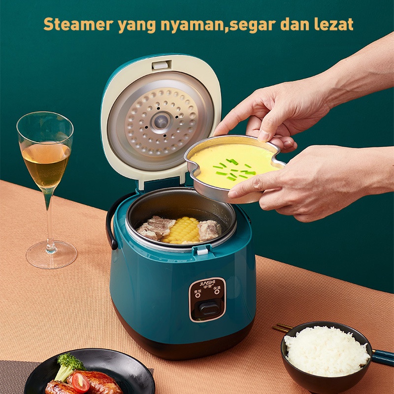 Holiven Rice Cooker Penanak Nasi Mini 1 Liter Untuk 2-5 Orang 4 Mangkuk Nasi