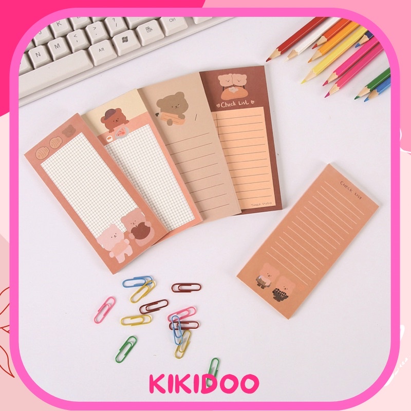 

KIKIDOO MEMOPAD AESTHETIC STICKY NOTE PANJANG BERUANG COKLAT RT157