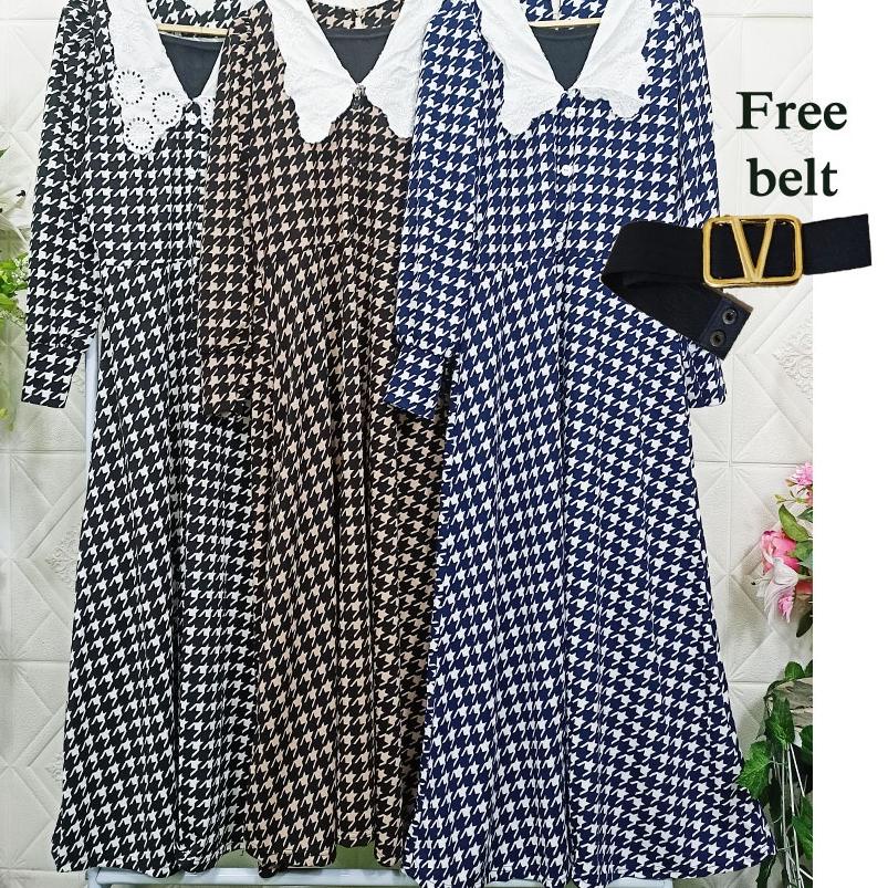 NARIA HOUNDSTOOTH EXTU GAMIS HERLIN CARLINA FASHION