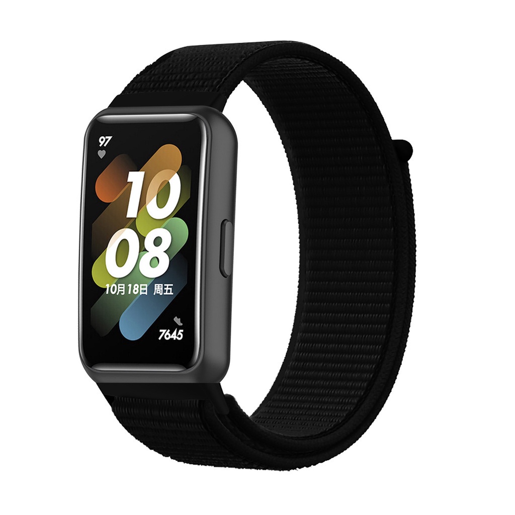 Nylon Loop Velcro Strap Huawei Band 7 Sports Breathable Replacement Band Lightweigh Wristband