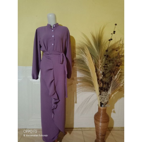 gamis remaja setalan kemeja+rok lilit