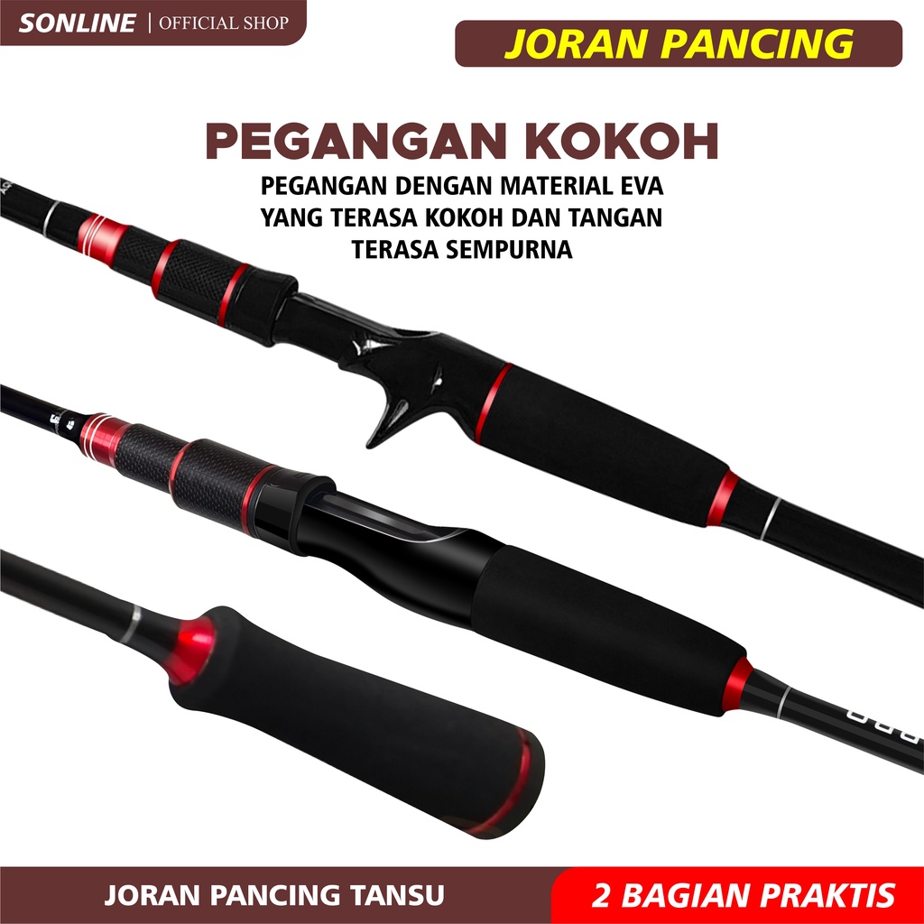 SONLINE Joran Pancing  Ultralight Super Premium 1.65m s/d 2.70m Fishing Rod Carbon Fiber Joran Pancing Spinning &amp; Casting Fishing Pole 2 Section Tansu