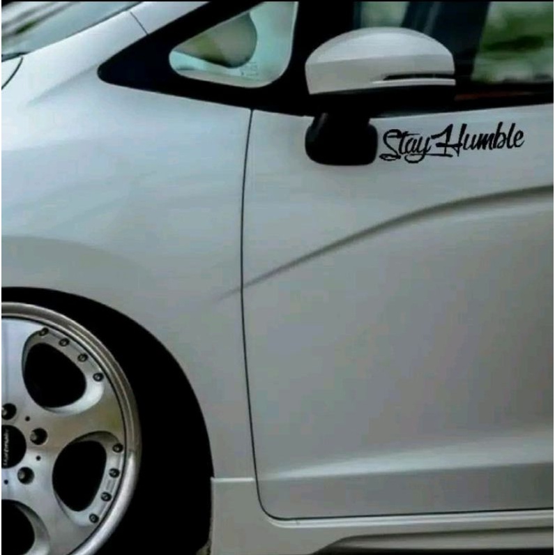 Stiker Kaca Body Mobil Stay Humble - Cutting Sticker Variasi Kendaraan Stay Humble Hitam Putih