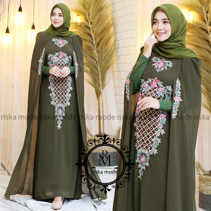 FREE INNER GAMIS KAFTAN BORIDR ATTA // BAHAN CERUTY BABYDOLL MIX BORDIR PAYET // KAFTAN INDONESIA // BAJU PESTA // SERAGAMAN WISUDA // BAJU LEBARAN // By Riska Mode