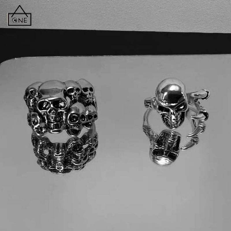 COD❤️Cincin punk perak antik yang dipersonalisasi Pria aksesori fashion Korea-A.one