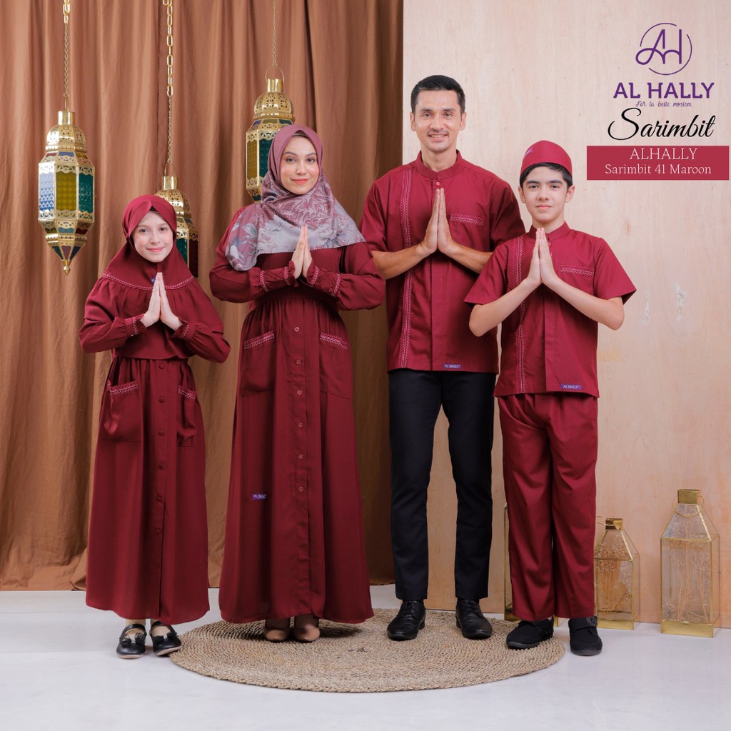 Sarimbit Keluarga ALHALLY SARIIMBIT 41 MAROON || SAFIRA - SYAFI [COD]