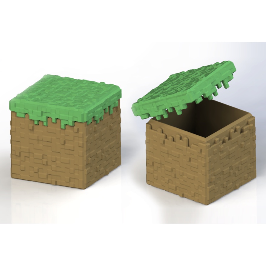 Minecraft Grass Block Container Kotak Penyimpanan - n0