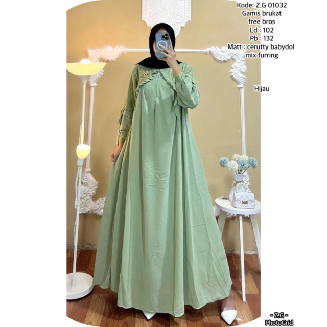 Gamis bruklat//gamis simple elegan murah