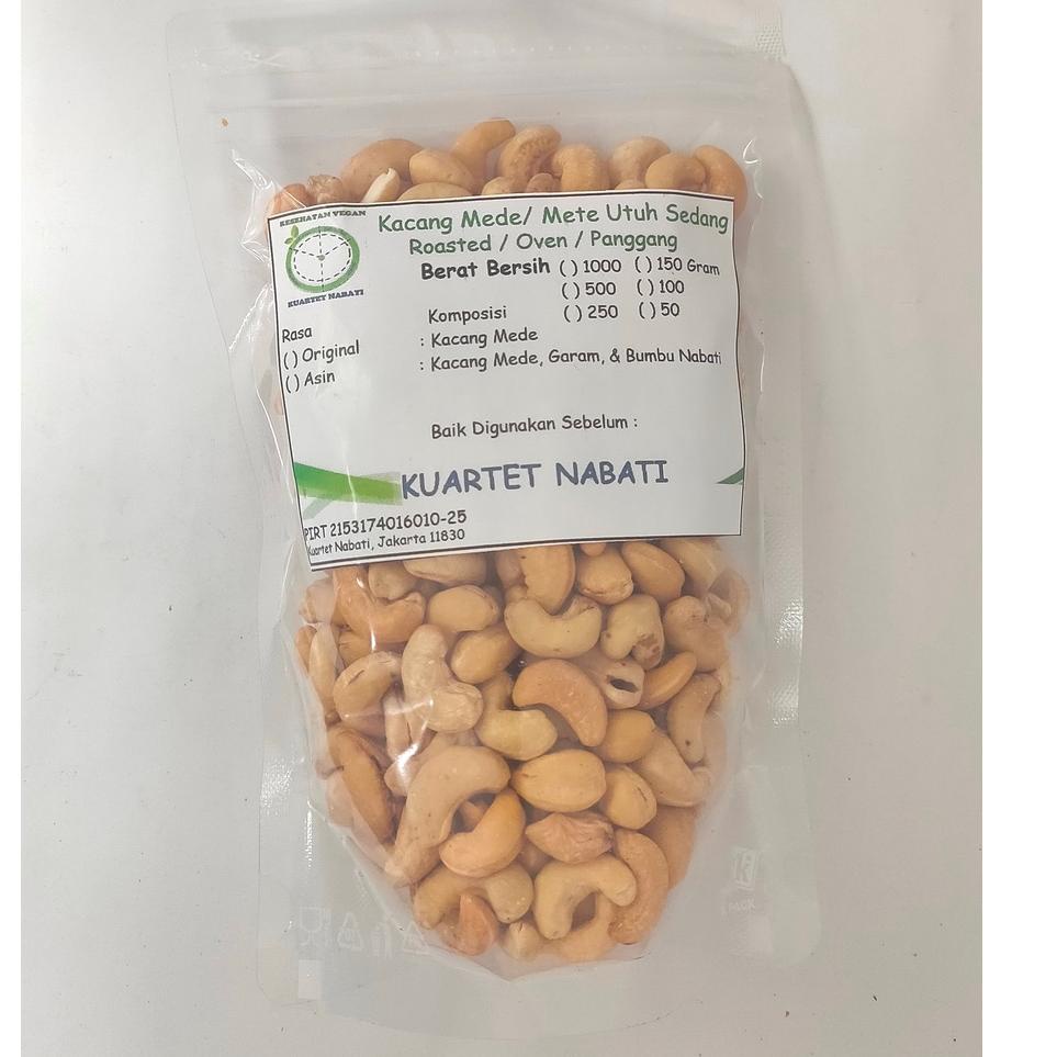 

Hemat 250gr Roasted Kacang Mede Utuh Size Sedang / Super - Mete Sulawesi Varian Rasa Original / Asin / Aktivasi .,.,.,.,