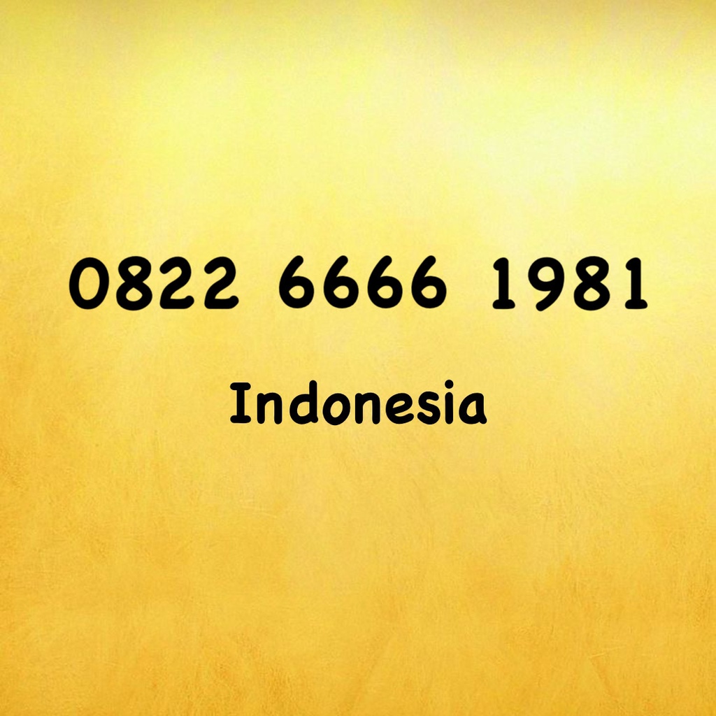 Nomor Cantik Simpati LOOP Seri Tahun - 81 - 0822 6666 1981