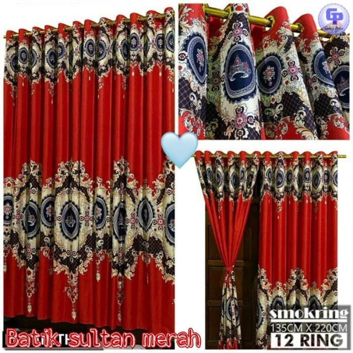 Galeripuko - GORDEN PINTU SMOKRING 12 LUBANG BATIK SULTAN MERAH