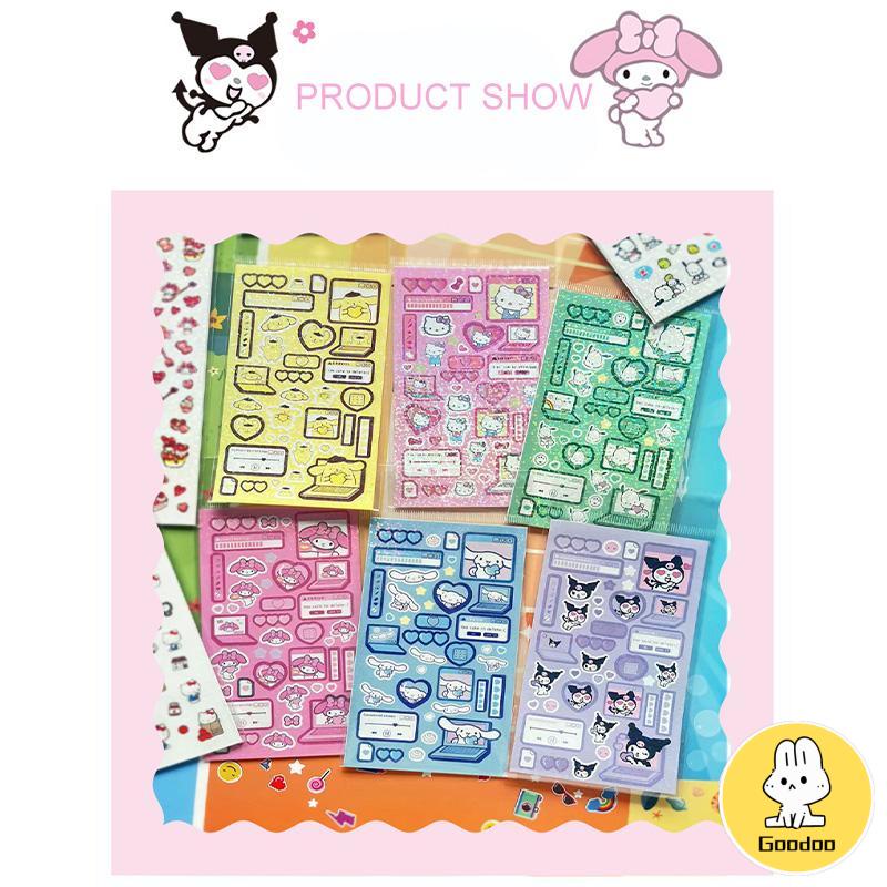 stiker sanrio lucu kuromi steve sparkling cinnamoroll stikers jurnal toploader deco material sticker -Doo