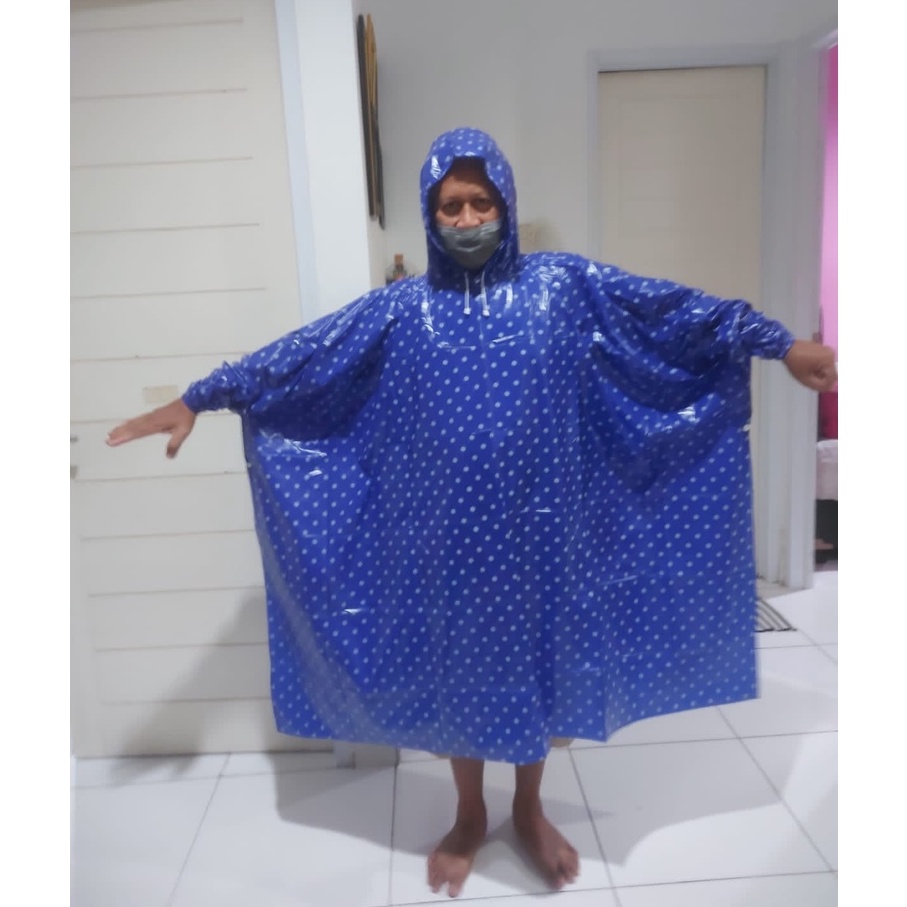 JAS HUJAN POLKADOT PONCO ADA LENGAN
