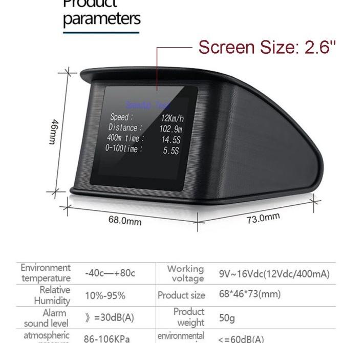 Display Obd/Hud Head Unit Display Mobil Obd2 On-Board Computer Speedo