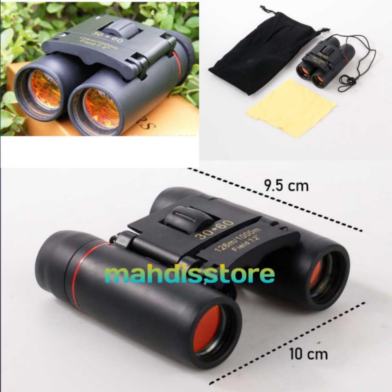 Teropong Jarak Jauh 1000 Meter Binocular 30X60 Compact Zoom Night Vision Teleskop Mini Outdoor - Sak