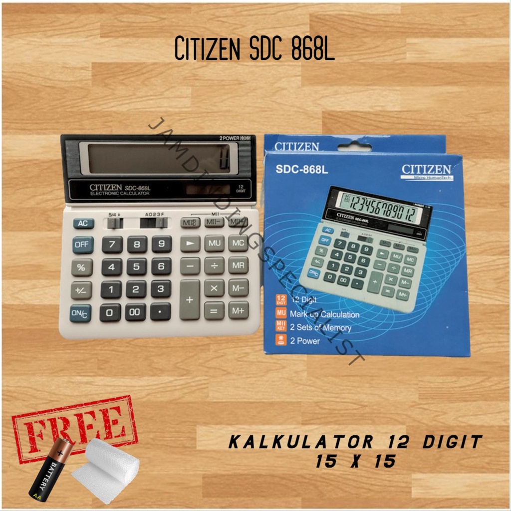 

Kalkulator Mesin Hitung Kantor Dagang Sekolah 12 Digit 15cm X 15cm SDL 868L
