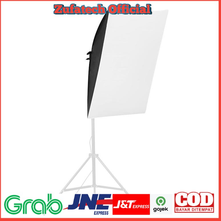 TaffSTUDIO Payung Softbox Reflektor 80x80/50x70/60x90cm E27 Single Lamp Socket- Black