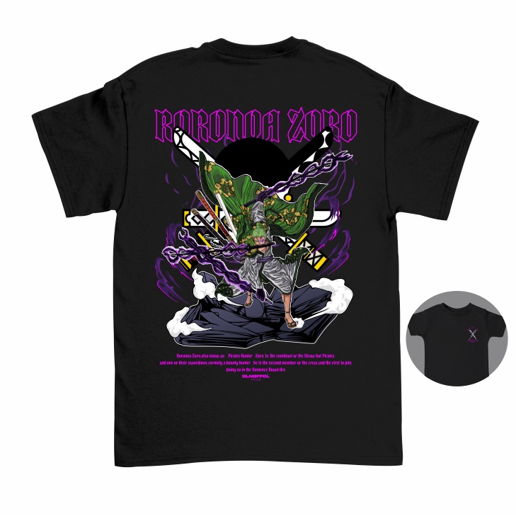 Gilan T Shirt Kaos Baju Distro Anak Gambar Anime Roronoa Zoro Samurai Wano Kuni One Piece